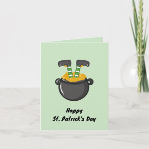 Happy St. Patrick's Day Gnome Green Gold Card