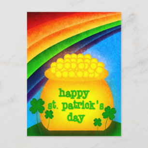 Happy St. Patrick's Day - Gold Postcard