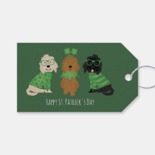 Happy St Patricks Day Goldendoodle Dogs Gift Tags