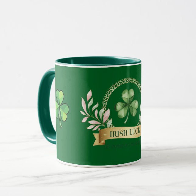 Happy St Patrick's Day Good Luck Beer Mug (Front Left)