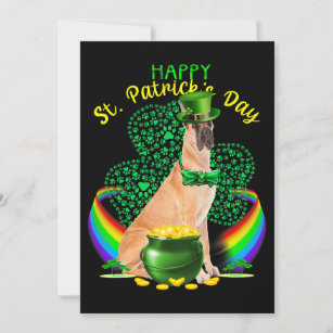 Happy St Patricks Day Great Dane Leprechaun Hat Sh Invitation
