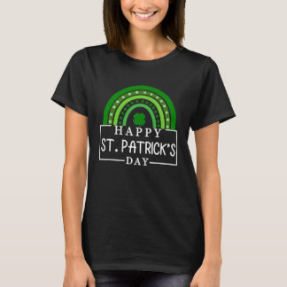 Happy St Patrick's Day Green Rainbow Lucky Shamroc T-Shirt