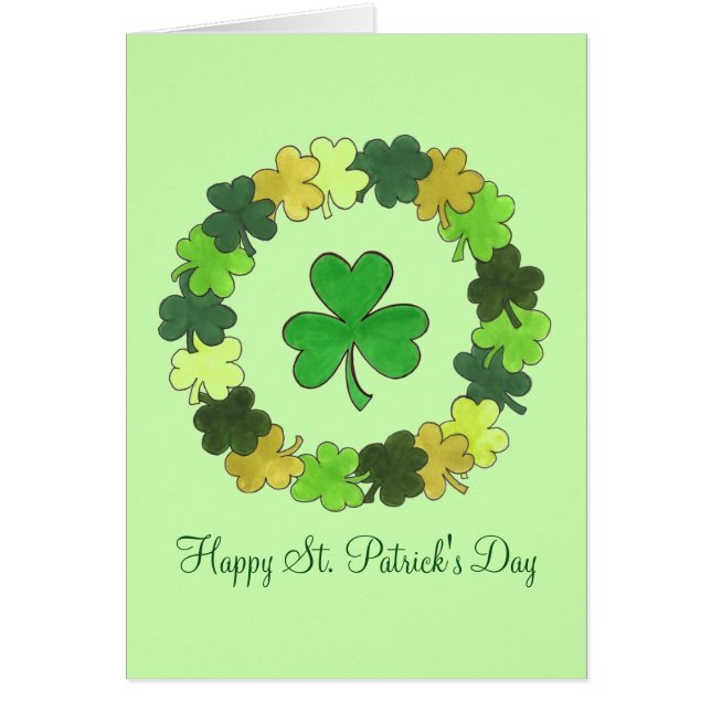 Happy St. Patrick's Day Green Shamrock Clover (Front)