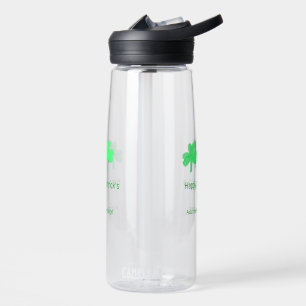 Happy St. Patrick's day green shamrock leaf add na Water Bottle