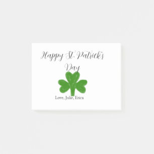 Happy St. Patrick's day green shamrock name  Post-it Notes