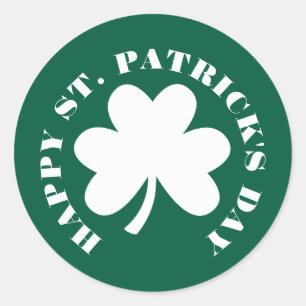 Happy St. patrick's day green Shamrocks family Classic Round Sticker