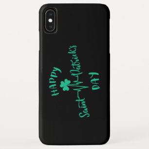 Happy St Patricks Day Heartbeat pulse Shamrock Case-Mate iPhone Case