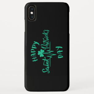 Happy St Patricks Day Heartbeat pulse Shamrock Case-Mate iPhone Case