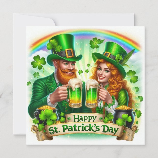 Happy St Patrick's Day Holiday Card (Front)