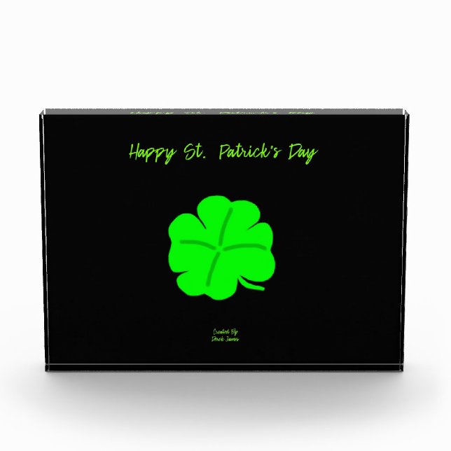 Happy St.  Patrick's Day Horizontal Photo Block (Front)