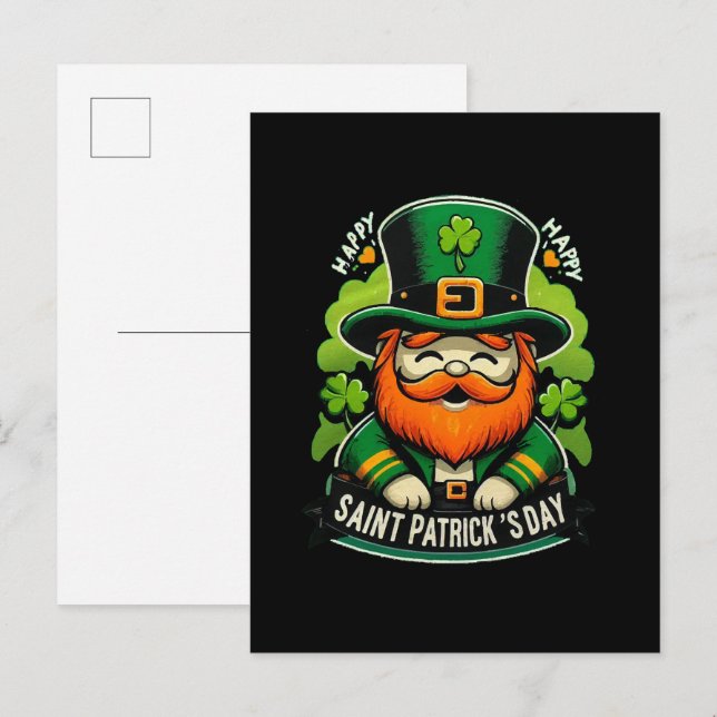 Happy St Patricks Day Invitation Postcard (Front/Back)
