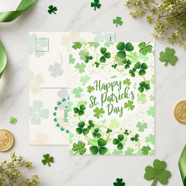 Happy St. Patrick's Day Irish Blessings Holiday Postcard (Saint Patrick's Day postcard. )
