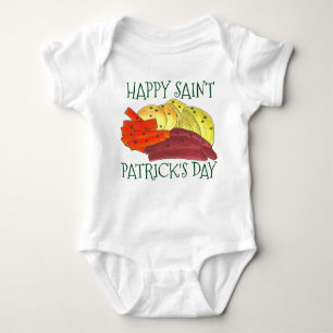 Happy St. Patrick's Day Irish Corned Beef Cabbage Baby Bodysuit