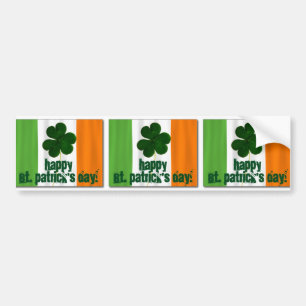 Happy St. Patrick's Day, Irish Flag Colour Ireland Bumper Sticker