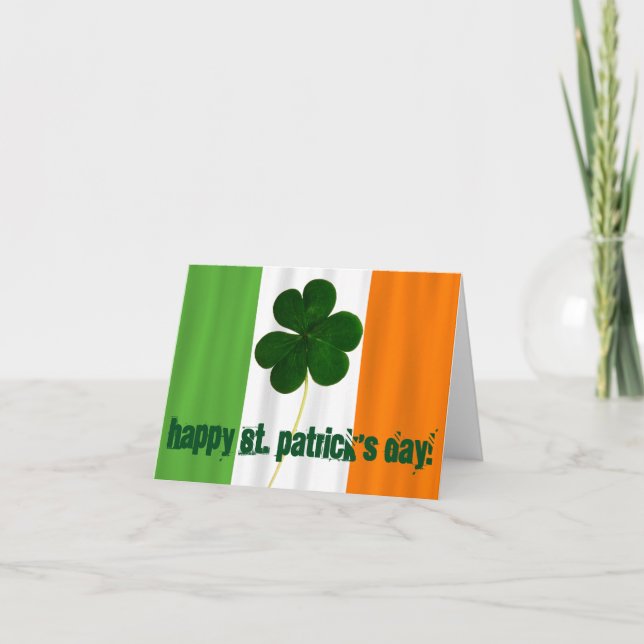 Happy St. Patrick's Day, Irish Flag Colour Ireland Card (Front)