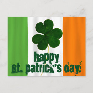 Happy St. Patrick's Day, Irish Flag Colour Ireland Postcard