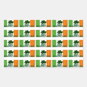 Happy St. Patrick's Day, Irish Flag Colour Ireland Rectangular Sticker