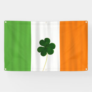Happy St. Patrick's Day Irish Flag Shamrock Banner