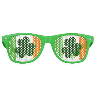 Happy St. Patrick's Day Irish Flag Shamrock Paddy Retro Sunglasses