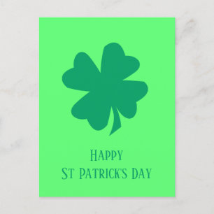 Happy St Patrick's Day Irish Green Shamrock 2025 Postcard