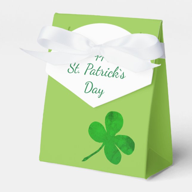 Happy St Patricks Day Irish Green Shamrock Favour Box (Front Side)
