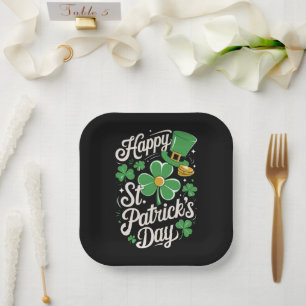 Happy St Patrick's Day Irish Heritage St Patty's  Paper Plate