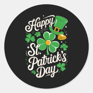 Happy St Patricks Day Irish Heritage St Pattys T S Classic Round Sticker