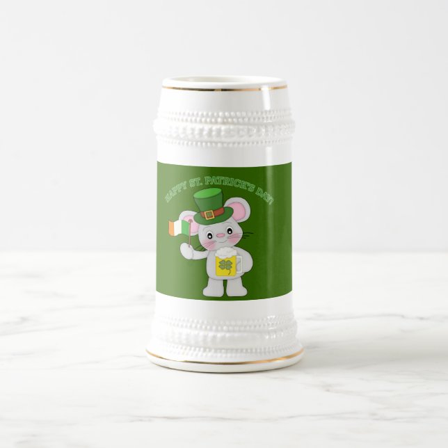 Happy St. Patrick's Day Irish Mouse Beer Stein (Center)