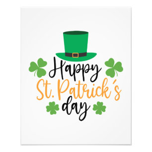 Happy St. Patrick's Day Irish Pride Shamrock Lucky Photo Print