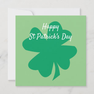 Happy St Patrick's Day Irish Shamrock Leaf Custom Card
