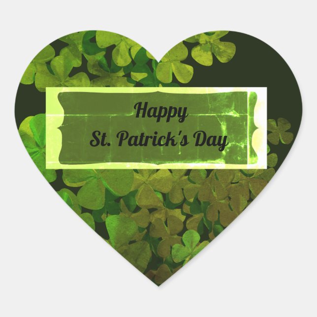 Happy St.Patrick's Day,irish shamrocks Heart Sticker (Front)