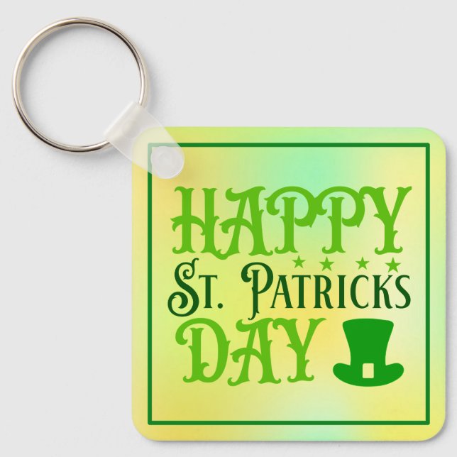 Happy St. Patrick's Day Key Ring (Front)