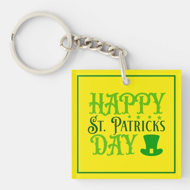 Happy St. Patrick's Day Key Ring (Front)