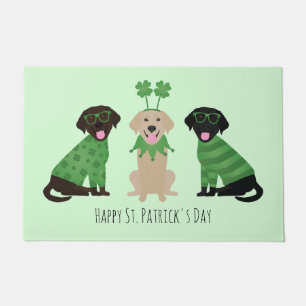 Happy St Patricks Day Labrador Retriever Dogs Doormat