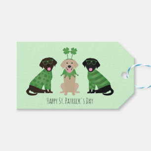 Happy St Patricks Day Labrador Retriever Dogs Gift Tags