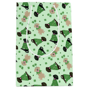 Happy St Patricks Day Labrador Retriever Dogs Medium Gift Bag