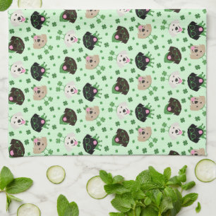 Happy St Patricks Day Labrador Retriever Dogs Tea Towel