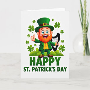 Happy St Patricks Day Leprechaun Card