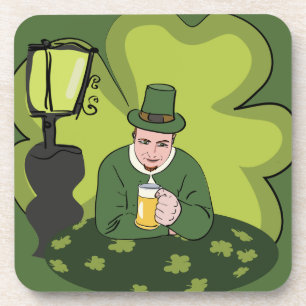 "HAPPY ST. PATRICK'S DAY" LEPRECHAUN COASTER
