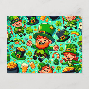Happy St. Patrick's Day Leprechaun Holiday Postcard