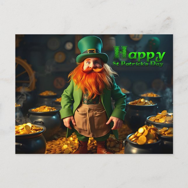 Happy St Patrick's Day Leprechaun HPostC04 Holiday (Front)