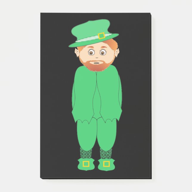 "HAPPY ST. PATRICK'S DAY" LEPRECHAUN POST-IT NOTES (Front)