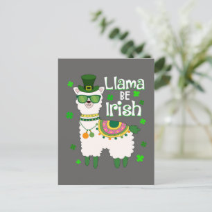 Happy St. Patrick's Day Llama postcard
