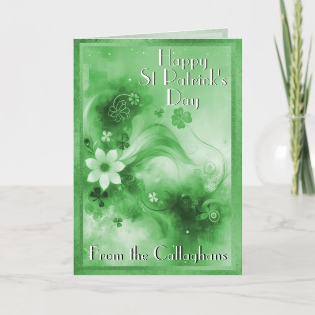 Happy St Patrick's Day Luck of The Irish Blessings Card (Front)