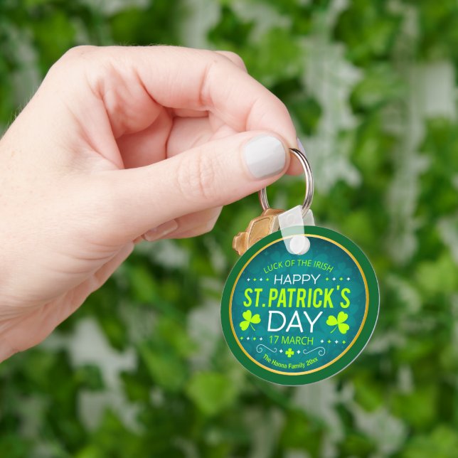 HAPPY ST. PATRICK'S DAY, "LUCK OF THE IRISH" KEY RING (Hand)