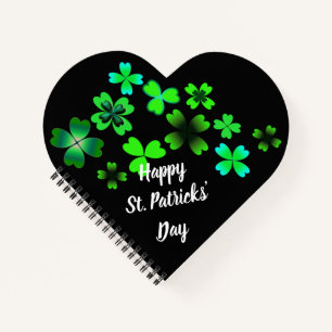 Happy St. Patrick's Day, Lucky Clover Green Irish Notebook