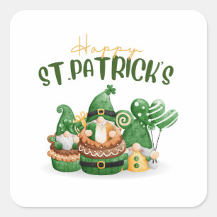 Happy St. Patricks Day -Lucky Irish Clover Party   Square Sticker