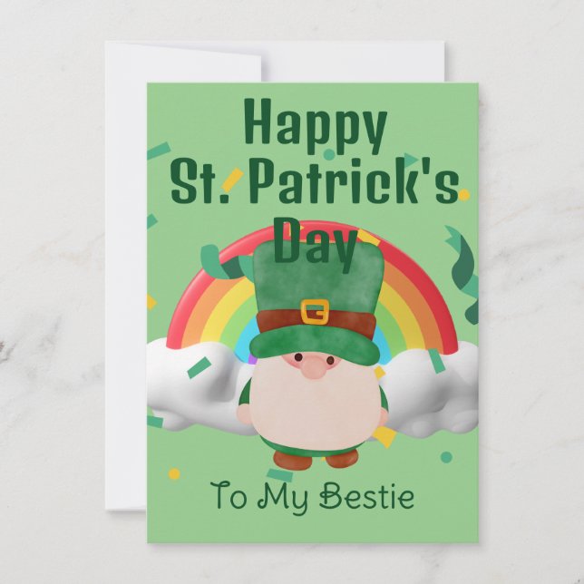 Happy St. patrick's day Lucky Shamrocks Simple Holiday Card (Front)
