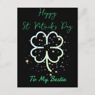 Happy St. patrick's day Lucky Shamrocks Simple Holiday Postcard