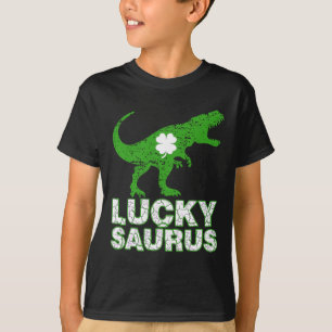 Happy St Patricks Day Luckysaurus Dinosaur Shamroc T-Shirt